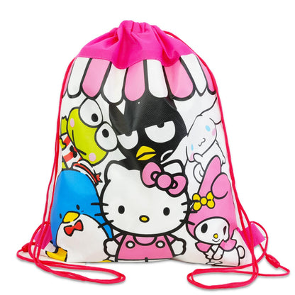 Hello Kitty Fleece Blanket and Cinch Bag Set - Bundle with Soft Blanket Plus Cinch Bag, Stickers, More for Kids, Adults, Children | Cozy Hello Kitty Fleece Blanket 50" x 70”