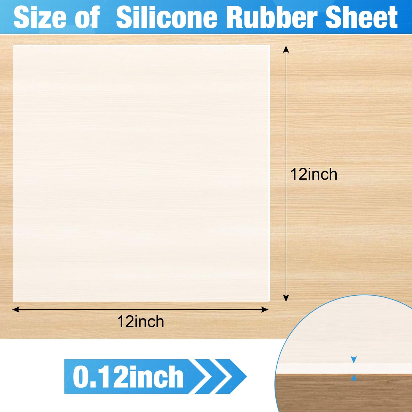 Translucent Silicone Rubber Sheet (Translucent, 12" W x 12" L x 1/8" Thick)