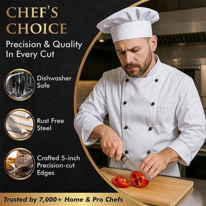 Bellemain Premium Steak Knives Set of 6, Kitchen Knife Sets with Steel Blades for Precise Cutting, Lightweight Steak Knife Set Stainless Steel & Durable, Serrated Steak Knives Dishwasher Safe