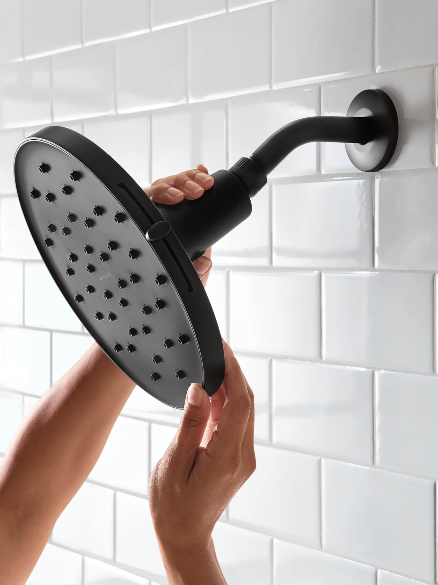 Moen Verso Eco-Performance Round 9” Rain Shower Head with Infiniti Dial and Magnetix Docking, 1.75 GPM Adjustable Rainfall Shower, Matte Black, 220R2EPBL