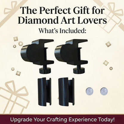 Diamond Painting Canvas Roll Holder & Adjustable Table Clamp Bundle, Diamond Art Accessories and Tools with Anti-Scratch Pads, Anti-Roll Canvas Straightener Fits 2.64" Desks