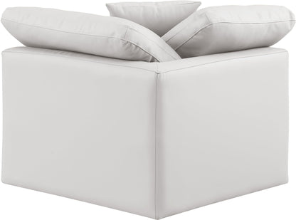 Meridian Furniture Indulge Vegan Leather Corner Chair in Cream