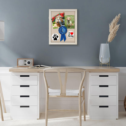 Americanflat Front Opening 11x14 Shadow Box Frame with Shatter-Resistant Glass - Silhouette Collection - Shadow Box Display Case for Tabletop and Wall Display - Grey Wood