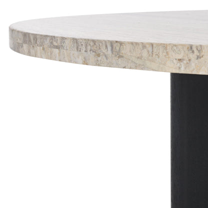 SAFAVIEH Couture Collection Shayne Travertine/Black Solid Wood Coffee Table