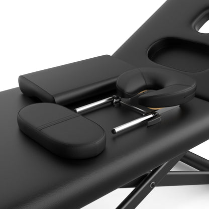 Electric Massage Bed with Adjustable Height and Backrest, Electric Massage Table for Treatment, Physical Therapy and Spa Facial Bed, 2 Motor, Hydraulic Equipment, Remote Control, 32 W x 75 L, Black