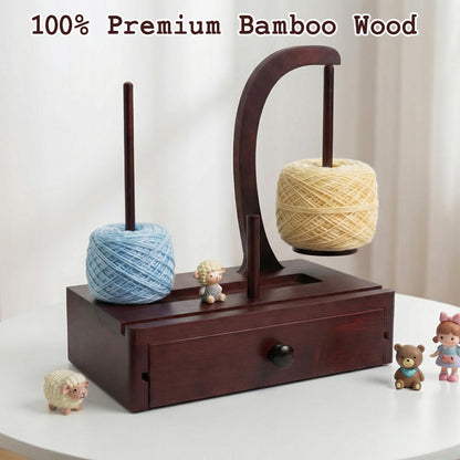 Larger Size Yarn Holder for Crocheting, Upgrade Wooden Yarn Spinner with Magnetic Rotating Mechanism, Large Storage Space, Crochet Gift for for Knitting Lovers Mom Mother's Day Gift
