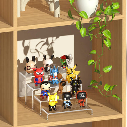 10 Pcs Large Acrylic Display Risers (7" L~9" L), Sturdy Rectangular Dessert Stands, Perfume Shelf Organizer, Clear Riser Stands, Display Shelves for Cupcake, Perfume, Figure, Collection, Decoration.