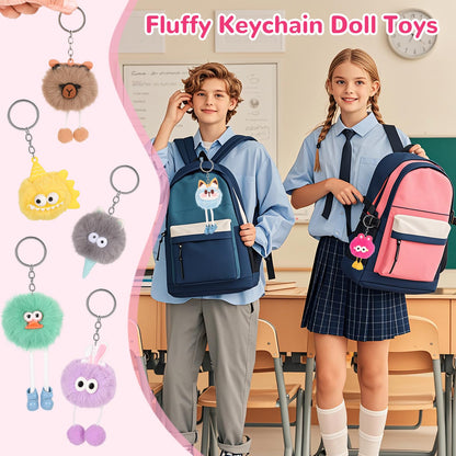 LiYiQ 30 Pcs Cute Plush Keychains Kawaii Keychain Bulk for Birthday Goodie Bags Pinata Toys Classroom Prizes Party Favors