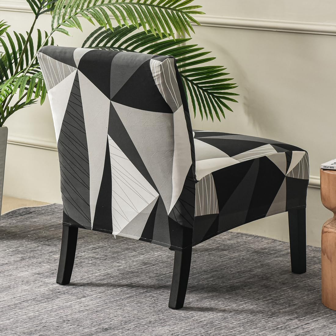 lihuitong Armless 2 Armless Armless 02) Chair Slipcover Pieces Printed Accent Chair Cover Stretch Spandex Slipper Chair