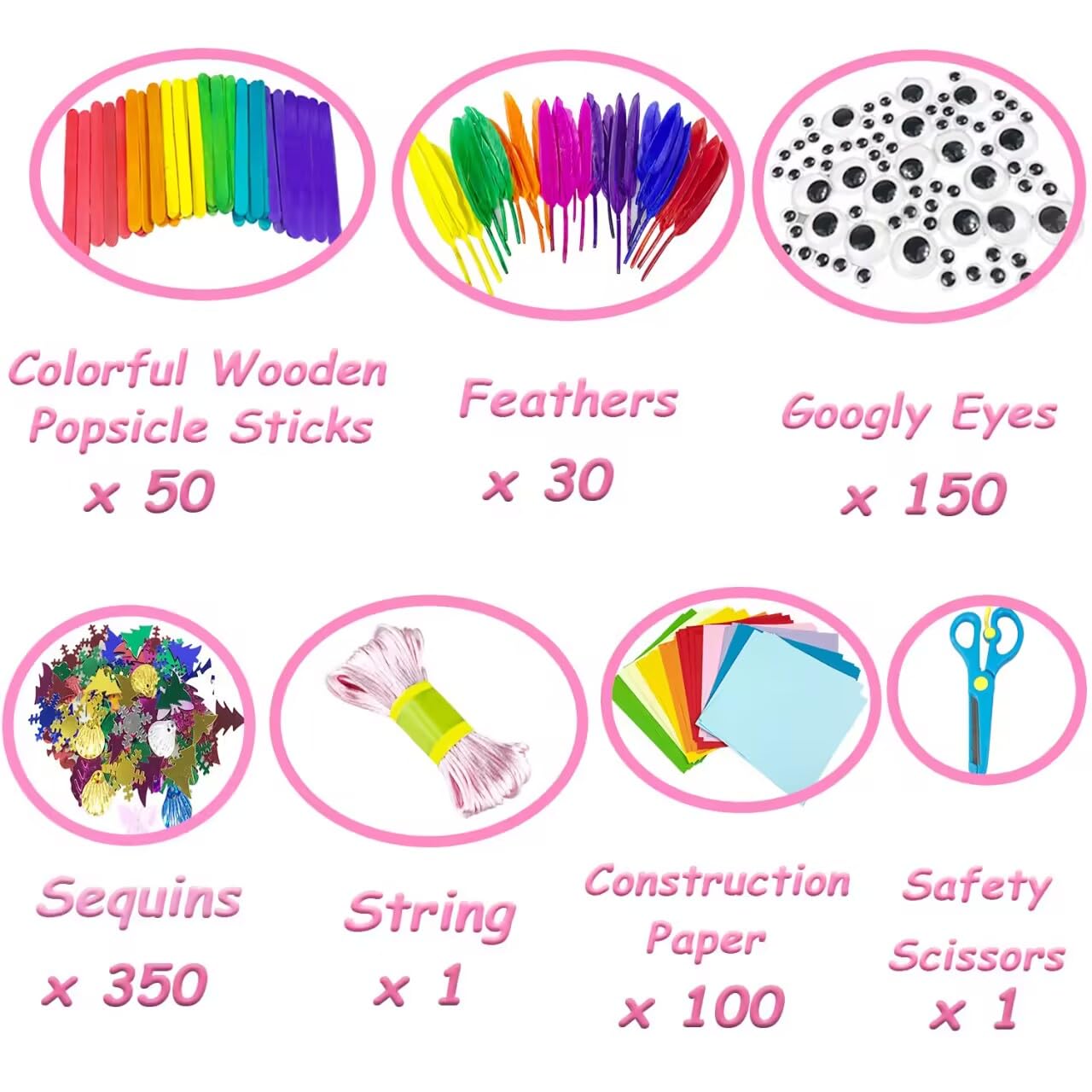 VLUSSO Arts and Crafts Supplies for Kids DIY Craft Kits Art Supplies Materials Kids Crafts Set with Pipe Cleaners Craft Box Preschool Homeschool Toys Gift for Boys and Girls Age 4 5 6 7 8