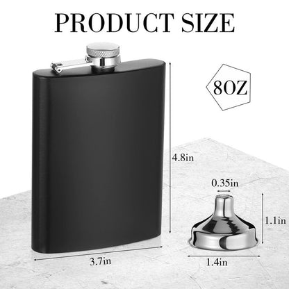 Hoolerry 30 Pack Hip Flasks for Liquor,Stainless Steel Whiskey Flask Set with Funnels Pocket Bulk for Groomsmen Gifts, Bridesmaids, Bachelor Party, Wedding Favor Supplies(8 oz,Matte Black)