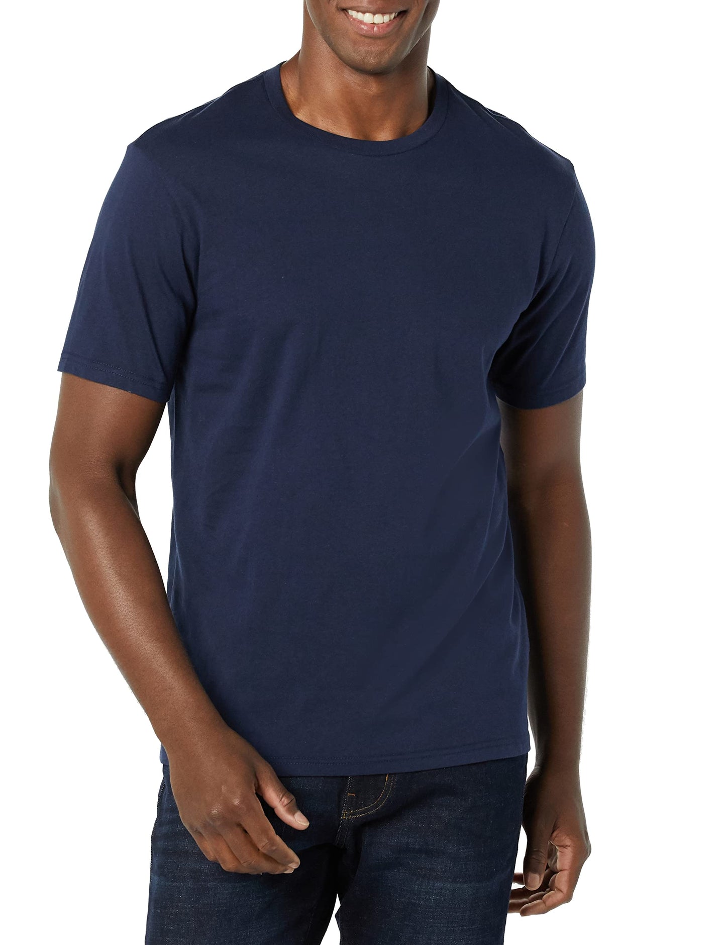 Amazon Essentials Men's Short Sleeve T-Shirts, Slim-Fit, Crewneck, Pack of 2, Dark Blue/Navy, XX-Large