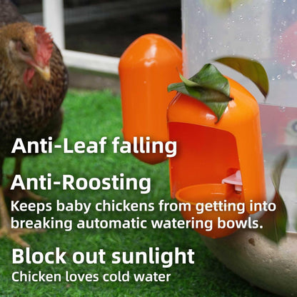 Labodey (5 Pack) Large Chicken Waterer Cups Automatic with Anti-Roosting Cover | Poultry Waterer Cups Suitable