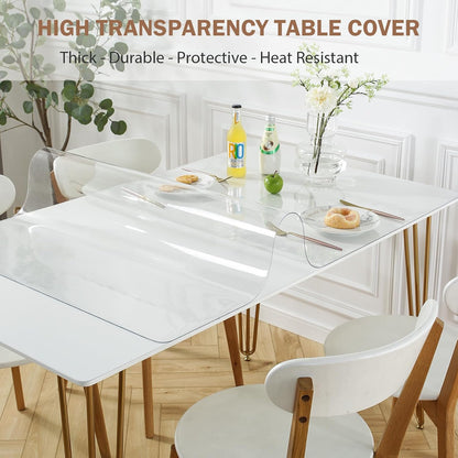 18 32 Inch, 1.5mm LovePads Clear Desk Mat x Thick Clear Table Protector, Waterproof Plastic Table Cover Protector, PVC