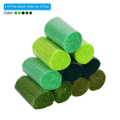 PATIKIL 10 Rolls Latch Hook Yarn, Latch Hook Kit Yarn Precut Hook Rugs Yarn Crochet Colorful for Latch Hook Rug Adults Beginners, Green Tone