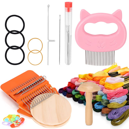 Caydo Speedweve Darning Mini Loom Kits Machine with 50 Color Threads, Sock Darning Mushroom Egg, Complete Darning Kit for Beginners Quickly Mending Jeans Socks, DIY Artful Patterns, Repair Clothes