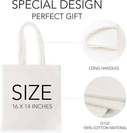 Funny The Office Merch Gifts Tote Bag for Women, Natural Reusable Eco-Friendly Cotton, Off White