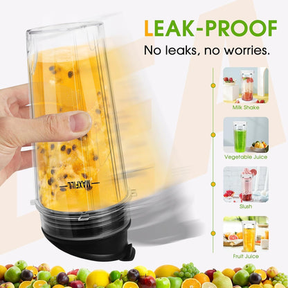 Ninja Blender Cups - 3 Pack Replacement 16oz Cups with Lids | Compatible with QB3001SS, BL770, BL780, BL660, BL740, BL810