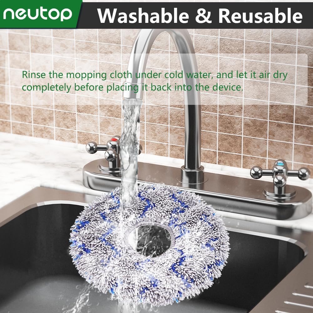neutop Replacement Mopping Pads Microfiber Mop Cloths for Ecovacs Deebot X1 Turbo, 4-Pack