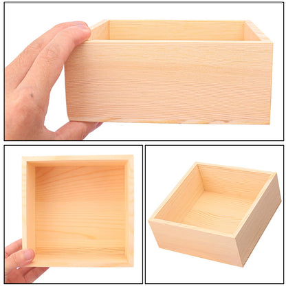 kukmakri 12 PCS Unfinished Wooden Boxes, 6 x 6 Inch Square Small Wooden Boxes, Rustic Wood Box for Display - Craft Organizer Container Wood Box for Storage, Home Decor, and DIY Crafts