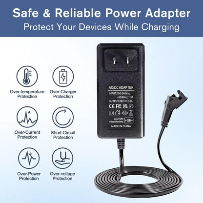 Universal Power Cord for Wall Plug-in Recliner Chair-2-Pin Adapter for Lift Chair,Recliner Sofa,Recliner Couch,29V 2A Recliner Power Supply Compatible with Most Makes & Models ZB-H290020A-C ZBPOWER