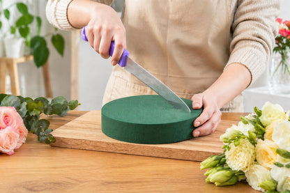 6 Pack Floral Foam Blocks Round 6.5 Inch, Green Flower Foam for Fresh and Artificial Flowers, Wet Dry Foam for Floral Arrangements, DIY Flower Supplies