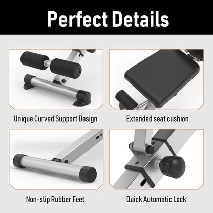 leikefitness Adjustable Weight Bench Foldable Workout Exercise Bench with Automatic Lock for Upright Incline Decline and Flat Full Body Exercise