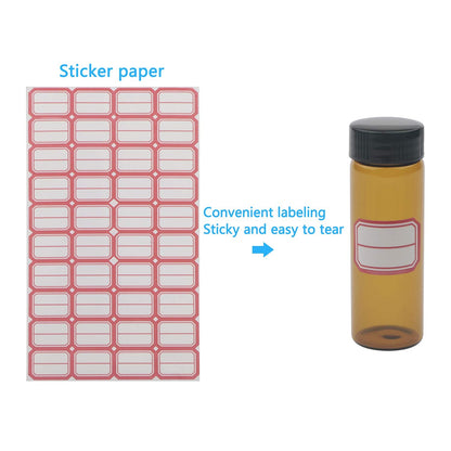 Kesell 12Pcs 30ML Amber Glass Bottle with Black Caps 1 oz Empty Liquid Sample Vial for Lab, Perfume, Essential oils, Refillable Glass Vial with Lids (Comes with red handwritten sticker paper)