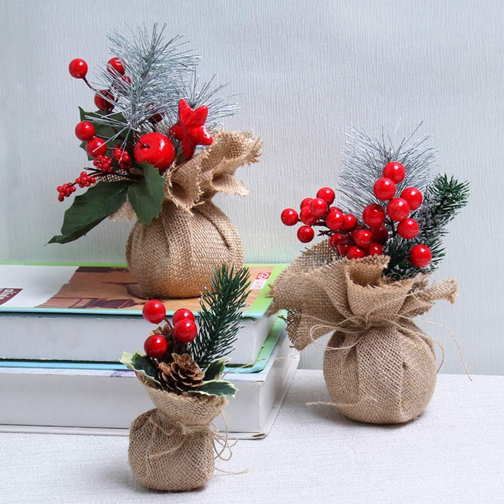 200 400 SallyFashion Artificial Red Berries on Wire Stems - Stems with Holly Berries for Christmas Tree, Wreaths