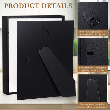 Ripeng 16 Pack 8 x 10 Inch Shadow Box Frame Display Cases, Deep Picture Frames for Wedding Bouquet Preservation, Memorabilia, Teacher Craft, Ticket, Photo, Mother Day, Wall or Tabletop Display, Black