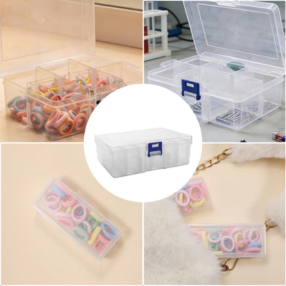 LIGHUFEIC Rectangle Bead Organizer and Storage-12Pcs Clear Plastic Dimond Storage Containers Boxes with Hinged Lid for Jewelry Making, DIY Crafts, and Small Item Storage