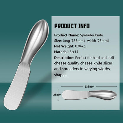 WoneNice 4-Piece Spreader Knife Set, Stainless Steel for Cheese Butter Jam, Dishwasher Safe Kitchen & Serving Utensils, Gift for Wedding Housewarming Christmas
