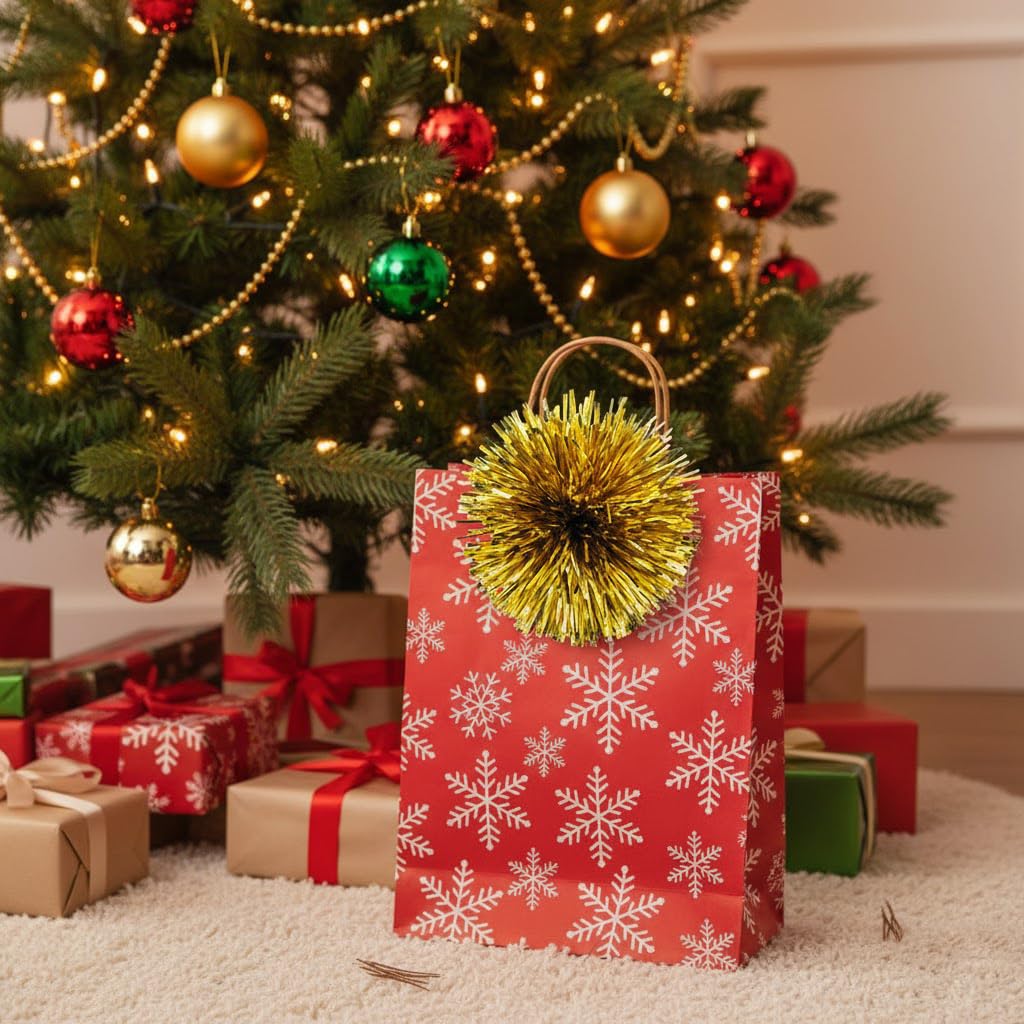 CT CRAFT LLC 4" Length, 6 Count Self-Adhesive Tinsel Bows Gift Wrap Accessory - Gold