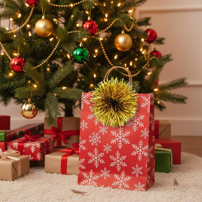 CT CRAFT LLC 4" Length, 6 Count Self-Adhesive Tinsel Bows Gift Wrap Accessory - Gold