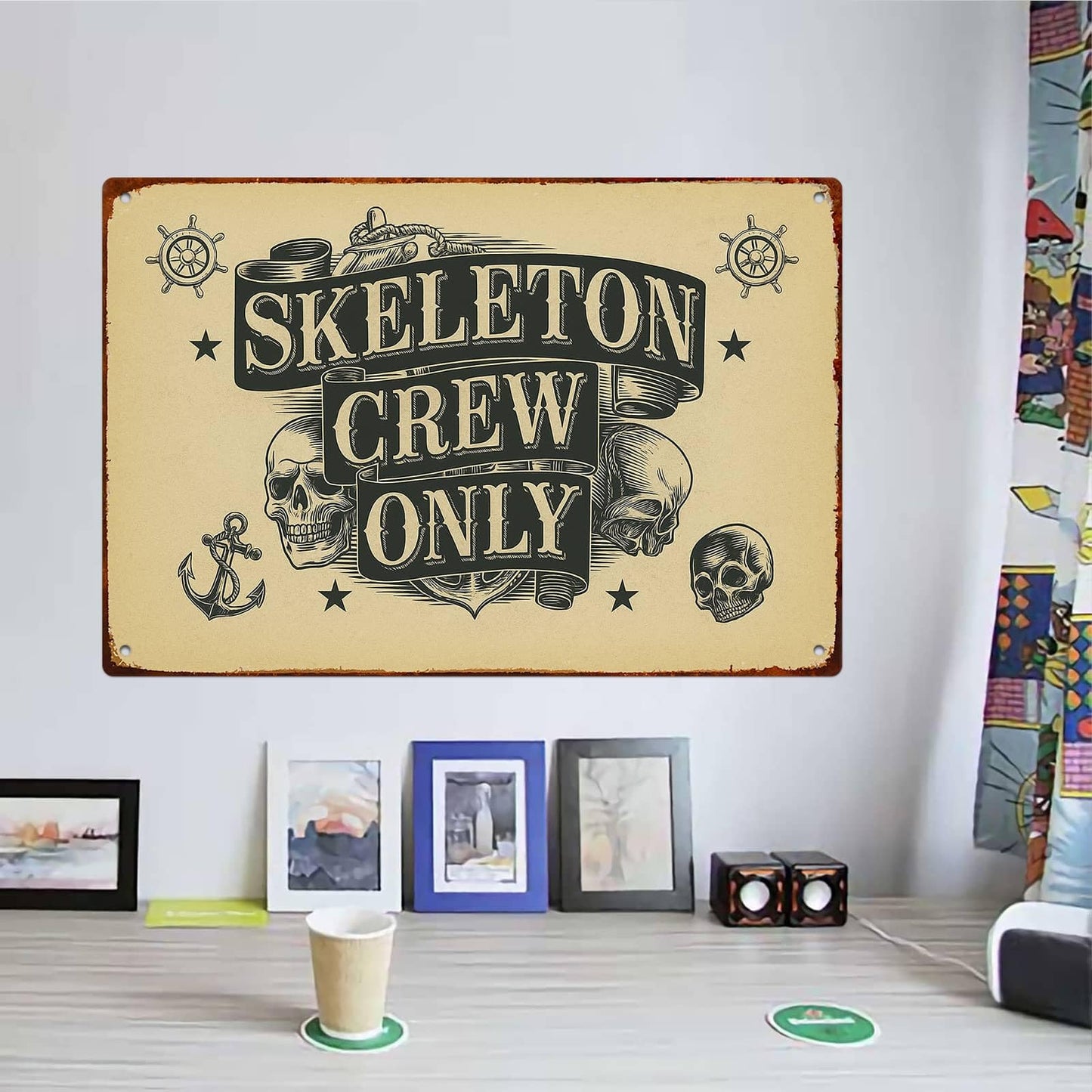 Skeleton Crew Only Metal Sign Posters Decor The Space You Can Think Of Living Room Bedroom Kitchen Bathroom Garden Farm Funny 8 * 12 Inch Wall Decor