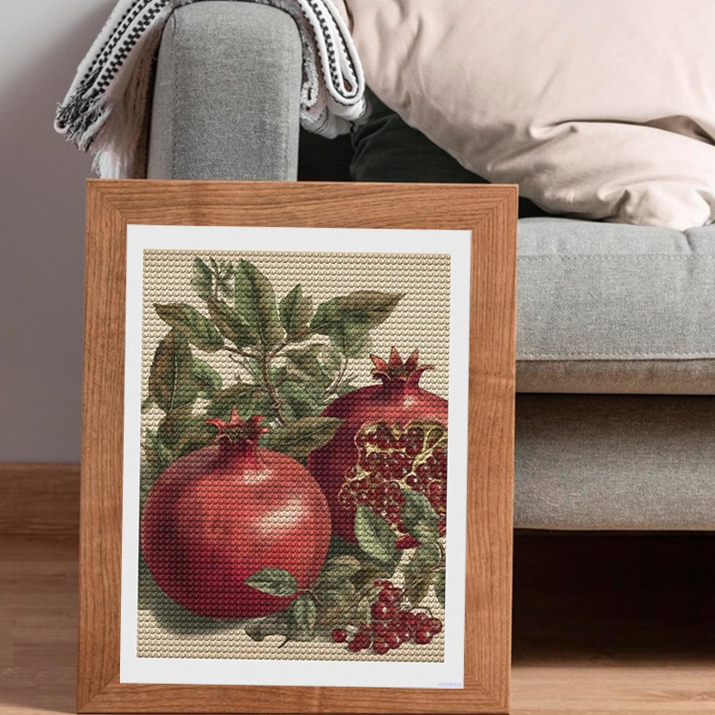 HMDIIMGE Berries of Pomegranate Diamond Painting Kit, DIY Canvas Art Decor with Drill Pen, Tray and Wax, Waterproof Sparkling Wall Craft for Home Decor, Birthdays, Christmas 12x16 Inch