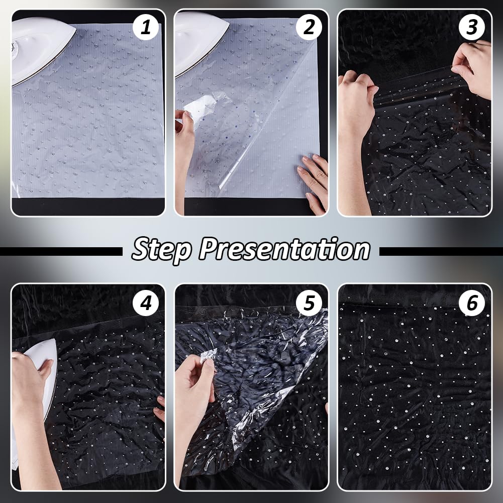 FINGERINSPIRE 10 Sheet Glitter Hotfix Rhinestone Iron on Crystal Rhinestone Decals 2mm & 3.5mm Flat Round Rhinestone Transfers Patches Hot Melt Sparkle Decals for Women Men Clothing DIY Decoration