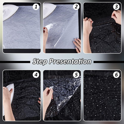 FINGERINSPIRE 10 Sheet Glitter Hotfix Rhinestone Iron on Crystal Rhinestone Decals 2mm & 3.5mm Flat Round Rhinestone Transfers Patches Hot Melt Sparkle Decals for Women Men Clothing DIY Decoration