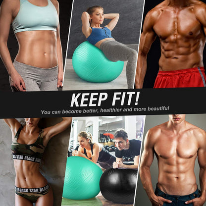 Gruper Yoga Ball, Multiple Sizes Non Slip Exercise Ball for Workout, Birthing, Balance, Stability, Pregnancy, 2200LB Capacity, Anti Burst Chair for Home and Office, Includes Quick Pump & Fitness Guide