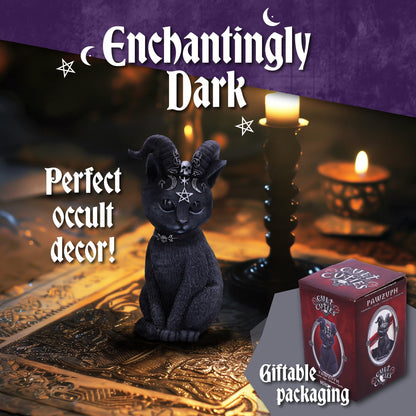 Nemesis Now Figurine Decor, Detailed Hand-Painted Polyresin, Black - Pawzuph Horned Gothic Satanic Cat