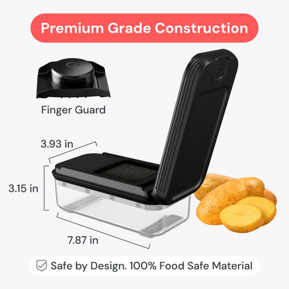 Fullstar Daily Vegetable Chopper and Mandoline Slicer - Kitchen Gadgets - Food Chopper with Container, Veggie Chopper, Fruit Cutter, Onion Dicer, Potato and Tomato Slicer for Salads (2-in-1, Black)