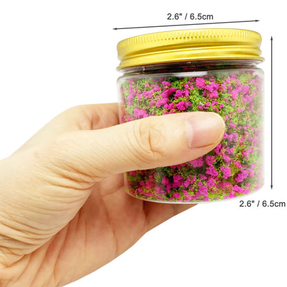 PrettyLife Miniature Flower Grass Cluster Tufts Material Colorful for DIY Mini Dollhouse Fairy Garden Tree Railway Simulated Static Scenery Micro Landscape Model (Rose)
