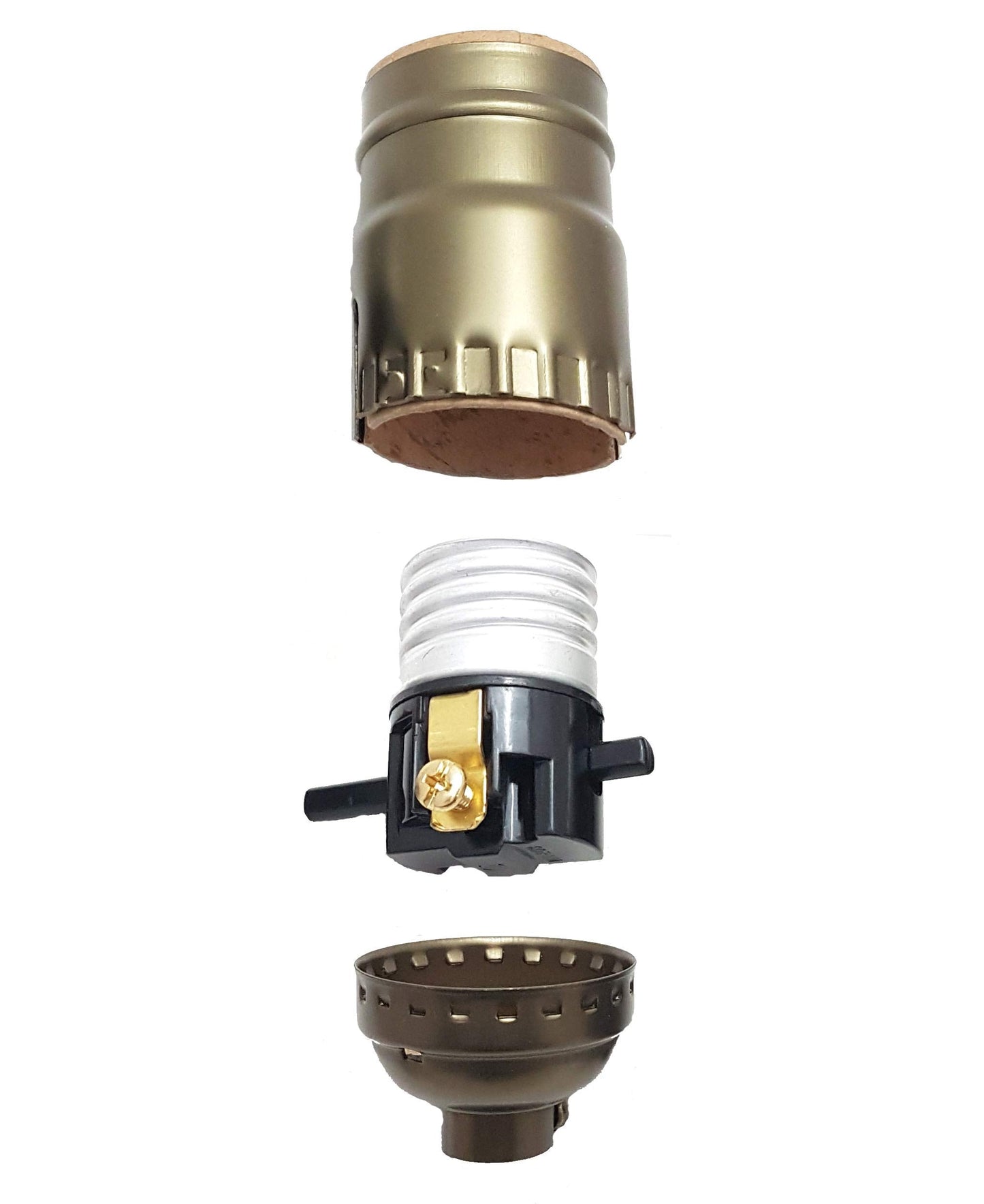 B&P Lamp® Antique Brass Finish Table Lamp Wiring Kit with a 7 Inch Harp and Push-Thru Socket