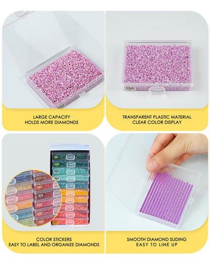 YBUTVY Diamond Art Trays with Lids, 10PCS Diamond Painting Trays with Lids ＆ Diamond Art Storage, Gift Box Diamond Painting Accessories for Diamond Art Beads