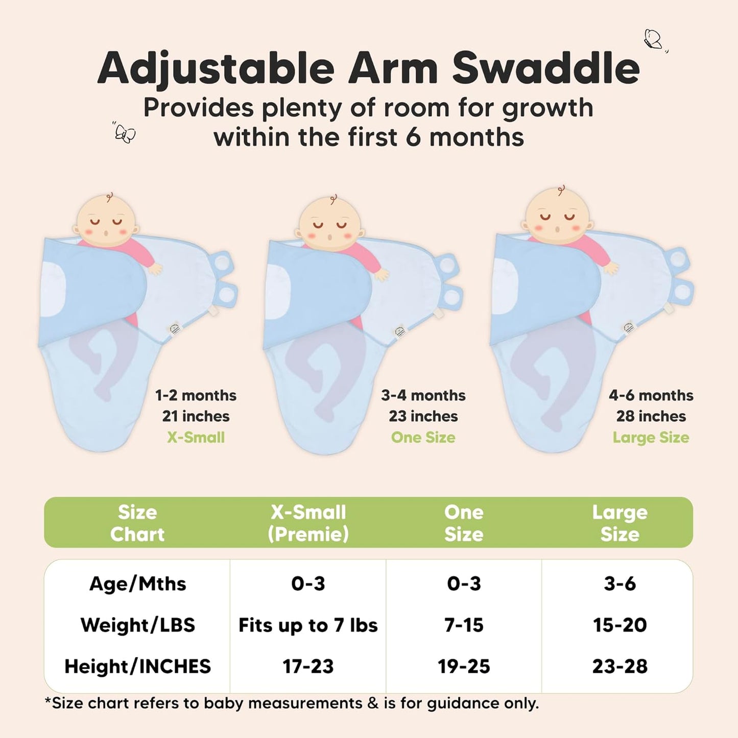 Skiennix 3-Pack Organic Baby Swaddle Sleep Sacks - Soft & Snug Newborn Swaddles for Infants 0-3 Months | ABC Land Cloud Design