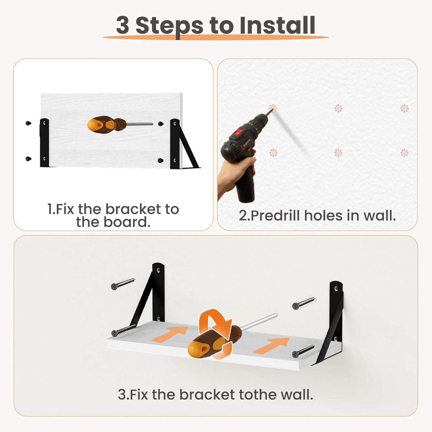 15.7 Inches upsimples Floating Book Shelves for Wall, Wood Shelves for Living Room, Bathroom, Bedroom, Kitchen Storage