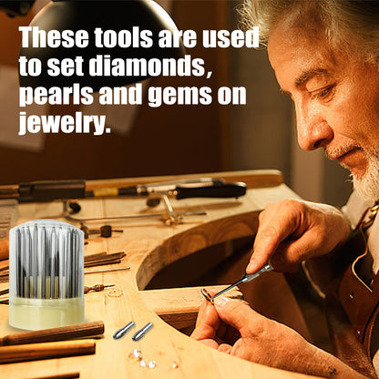 Flylin 23Pcs Beading Tools, Metal Handmade Beader Set for Diamond Stone, Professional Jewelry Setting Graver, Stone Setting Beading Tool Kit for DIY Crafting Jewelry Making