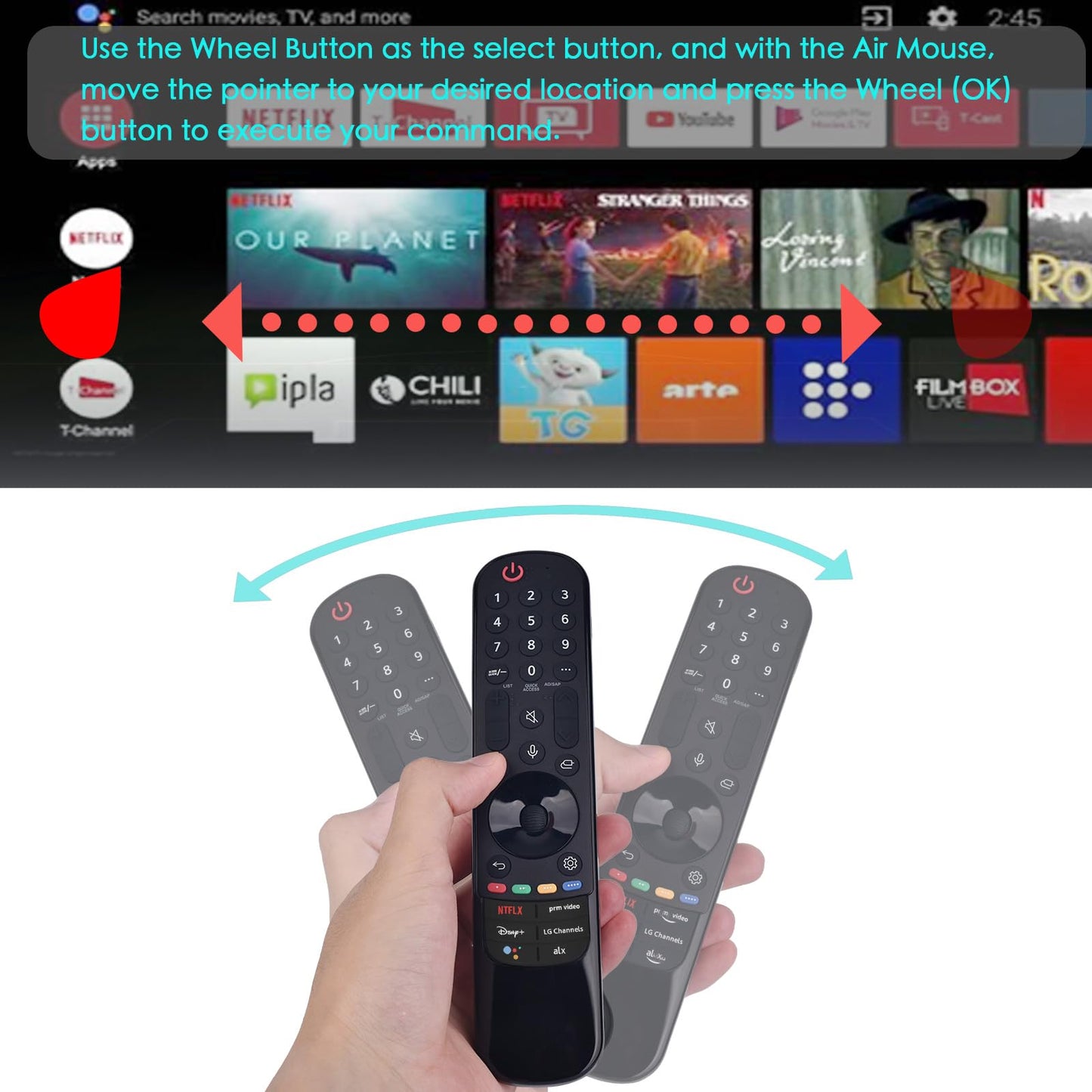 for TCL Google TV Remote, RC813 for Voice Replacement Control,for Android Mini-LED QLED 4K UHD Smart Television, with 6 Shortcut Buttons for NEIFLX/Prime/YouTube/TCL/Apple TV Buttons