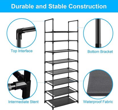 Easyhouse 10 Closet, 18-22 Tier Metal Shoe Rack for Entryway, Bedroom, Narrow Tall Shelf Organizer for Space Saving