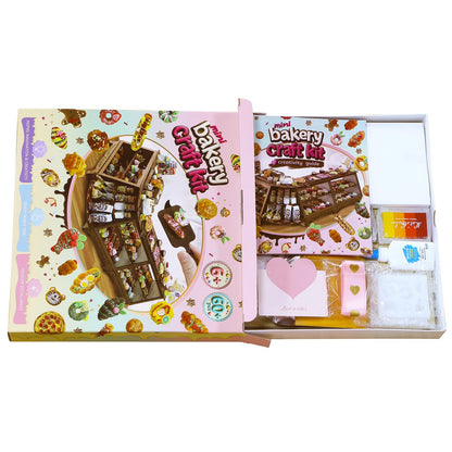 iLAND Fun Craft Kits for Kids Cute Clay Bakery Shop DIY Set, Creative Kids Toys Girls 6-8-10, 1:6 Scale Miniature Food Toys fit Doll Figure 9-12”, New Best Christmas Birthday Gift for Girls Age 7 9 11